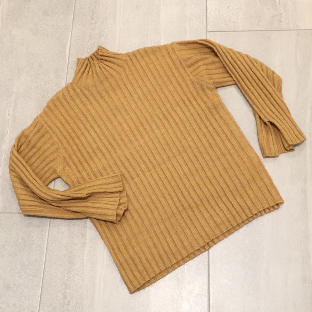 Mock Neck Ribbed Soft Sweater - Picture 2 of 8
